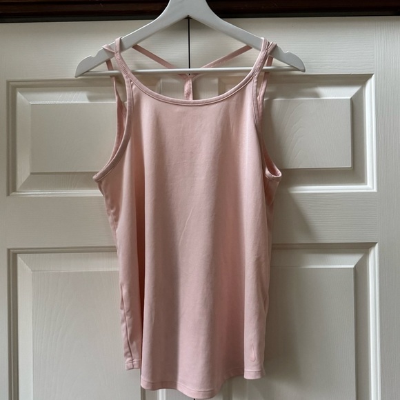 Set of 2 Nike Yoga Strappy Ribbed Tank Tops Blue and Pink Women’s size Medium - Picture 6 of 16